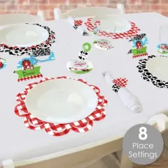 Big Dot of Happiness Farm Animals - Barnyard Baby Shower or Birthday Party Paper Charger and Table Decorations - Chargerific Kit - Place Setting for 8