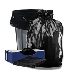 Plasticplace 42 Gallon Contractor Trash Bags, Black (25 Count)