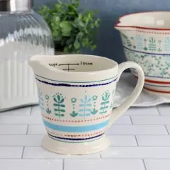 Gibson Home Village Vines 1 Quart Stoneware Measuring Cup in Multi