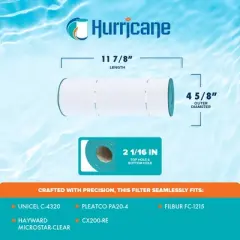Hurricane Filters Replacement Spa Filter Cartridge for Unicel C-4320, PA20-4, Filbur FC-1215, Hayward MicroStar-Clear, CX200-RE, C-200RE