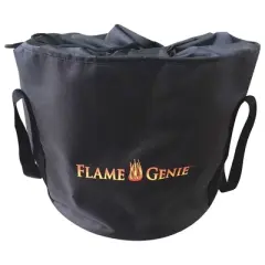Flame Genie FG-16 Steel Alloy Wood Pellet 13.5 Inch Diameter Outdoor Fire Pit w/ Clean Burning Gravitational Afterburner System & Carry Bag, Black