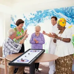 VEVOR Shuffleboard and Curling 2 in 1 Board Games, 45" Portable Tabletop Set, Two Sided Tabletop Shuffleboard with 8 Rolling Pucks, Black