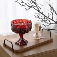Faceted Coup Haunt Couture Glass Filled Red Wax Candle - Threshold&trade;