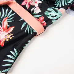 Women's V Neck Ruffle One Piece Swimsuit Tropical Floral Bathing Suit - Cupshe