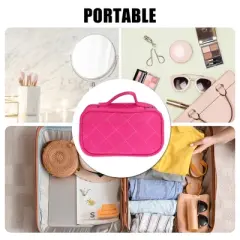 Unique Bargains Travel  Double Layer Makeup Bag Makeup Organizer Bag Storage Bag Portable Waterproof 1 Pcs