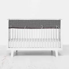 Bacati - Elephants White/Gray Long Crib Rail Guard Cover