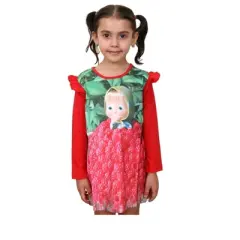 Masha and The Bear Long Sleeve Laundry Day Dress - Toddler