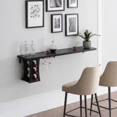 Gregle Floating Wine Rack Cappuccino - miBasics