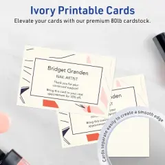 Avery Printable Rectangle Cards, 5" x 7", Matte Ivory, 100ct