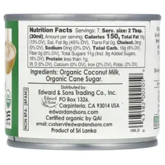 Edward & Sons, Let's Do Organic, Sweetened Condensed Coconut Milk, Original , 7.4 oz