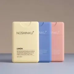 NOSHINKU Discovery Deux Refillable Nourishing Pocket Sanitizer - Orange, Lemon, Bay Leaf, Patchouli & Coriander Scent - 1.8oz/3pk