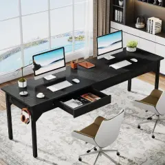 Tribesigns 78.7" Extra Long Computer Desk Double Desk with 2 Drawers for Home Office