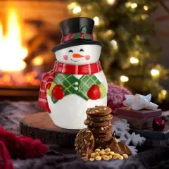 KOVOT Festive Ceramic Snowman Cookie Jar - Perfect for Christmas Cookies, Candy, and Holiday Treats