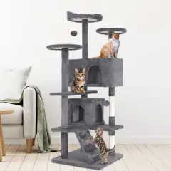 BestMassage Cat Tree 54/62/70/81 Inch Cat Tower with Sisal Scratching Post