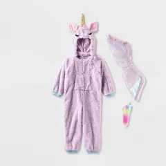 Toddler Unicorn Adaptive Halloween Costume Jumpsuit - Hyde and EEK! Boutique&trade; Purple