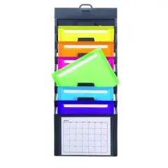 Smead Cascading Wall Organizer, 6 Pockets, Letter Size, Gray/Bright (92060)
