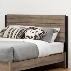 Munich Headboard Weathered Oak/Matte Black - South Shore