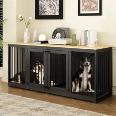 FUFU&GAGA Indoor Furniture Style Dog Kennel with Removable Divider for 2  Dogs