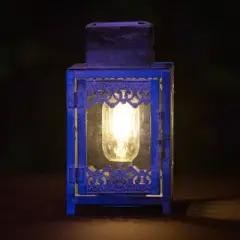 13" Decorative Lighted Outdoor Lantern Black/Gray - Ultimate Innovations