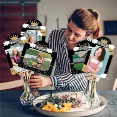 Big Dot of Happiness HOCO Dance - Homecoming Picture Centerpiece Sticks - Photo Table Toppers - 15 Pieces