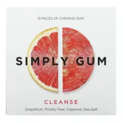 Simply Gum Chewing Gum Cleanse Grapefruit Prickly Pear Cayenne Sea Salt15 Pieces