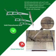 Sapphtopaz Window Awning Door Canopy Exterior 79" x 34" Awnings for Doors Polycarbonate Aluminum Alloy with Valance