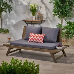 Christopher Knight Home Sedona Outdoor Acacia Wood Loveseat with Cushions