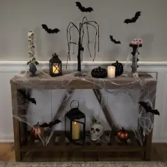 Northlight Pre-Lit Glittered Halloween Willow Tree with Bats - 24" - LED Orange Lights