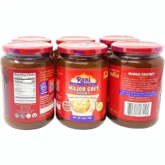Major Grey Mango Chutney - 36oz (2.2lbs) 1kg Pack of 6 - Rani Brand Authentic Indian Products