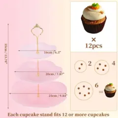 Unique Bargains Petal-shaped 3-Layer  Cake Display Holder with Tiered Serving Tray for Pastries Donuts and Fruits