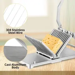 Cheese Cutter with Replaceable 1 cm & 2 cm Wire Blades &ndash;  Cheese Slicer &ndash; Perfect for Cheese, Butter, Tofu & More