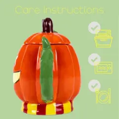 100 North ESNCHMG-PN Halloween Orange Pumpkin Jack O'Lantern Character 16 ounce Glossy Ceramic Coffee Tea Cup Mug For Your Favorite Morning Brew