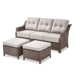 Gymojoy Outdoor Sofa Couch 3 Seater Sofa Deep Seat Sofa