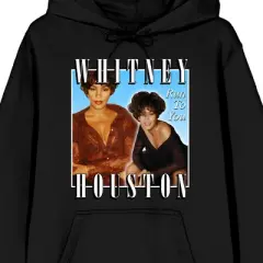 Whitney Houston "Run To You" Album Cover Adult Black Graphic Hoodie