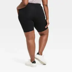 Women's High-Waisted Bike Shorts - Ava & Viv&trade; Black