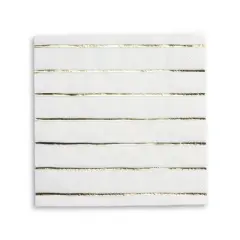 Daydream Society - Gold Frenchie Striped Large Napkins - Pack of 16 Paper Napkins
