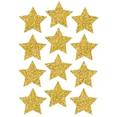 Ashley Productions&reg; Die-Cut Magnets, 3" Gold Sparkle Stars, 12 Per Pack, 6 Packs