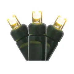 Vickerman 50 Warm White Twinkle Wide Angle LED Light on Green Wire, 34' Light Strand.