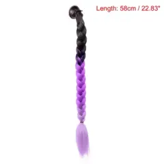 Unique Bargains Motorcycle Helmet Decor Pigtail Black Purple 22.83"
