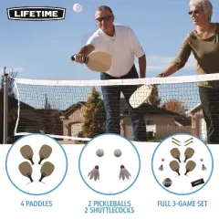 Lifetime Outdoor Games Set with Paddles and Volleyball (90541)