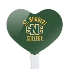 St. Norbert College Green Knights Logo Heart Love Cupcake Picks Toppers Decoration Set of 6