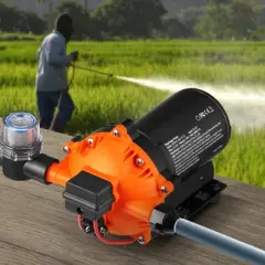 VEVOR Water Diaphragm Pump, 12V DC, 216W,5.5 GPM Flow, 70 PSI Rated Pressure (40-100 PSI Adjustable), 1/2" MNPT Self Priming Sprayer Pump, Orange