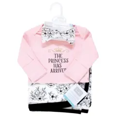 Hudson Baby Infant Girl Gown, Swaddle Blanket and Cap or Headband, Princess, 0-6 Months