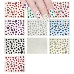 Wrapables Glitter Stars Decorative Nail Stickers, Arts & Crafts Stickers (10 sheets)