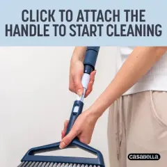Casabella Click Clean and Organize Angle Broom Head with Dust Pan and Hook