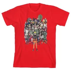 Naruto Shippuden Full Cast of Characters Boy's Red T-shirt