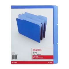 MyOfficeInnovations Colored Top-Tab File Folders 3 Tab Blue Letter Size 24/Pack 659787