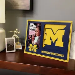 NCAA Michigan Wolverines Logo 4" x 6" Picture Frame: MDF Rectangle Tabletop Display