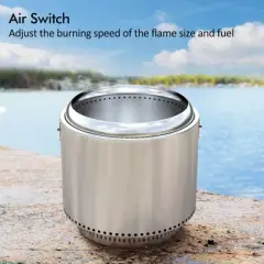 COZONY 27" Smokeless Fire Pit, Stainless Steel Wood Burning Fire Pit with Stand & Ash Pan, Portable