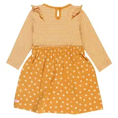 RuffleButts Toddler Girls Long Sleeve Mix Print Dress
